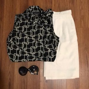 Ralph Lauren White Corduroy pencil  Skirt